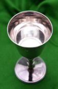 A silver goblet of simple design. Hallmarked Sheffield 1977, with Silver Jubilee mark, 'JNL'.