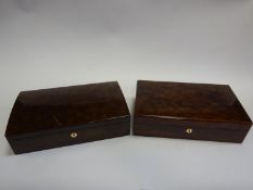 2x Hillwood watch collector's storage boxes in burr wood. Both cases with capacity for 12 watches.