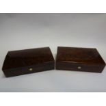 2x Hillwood watch collector's storage boxes in burr wood. Both cases with capacity for 12 watches.