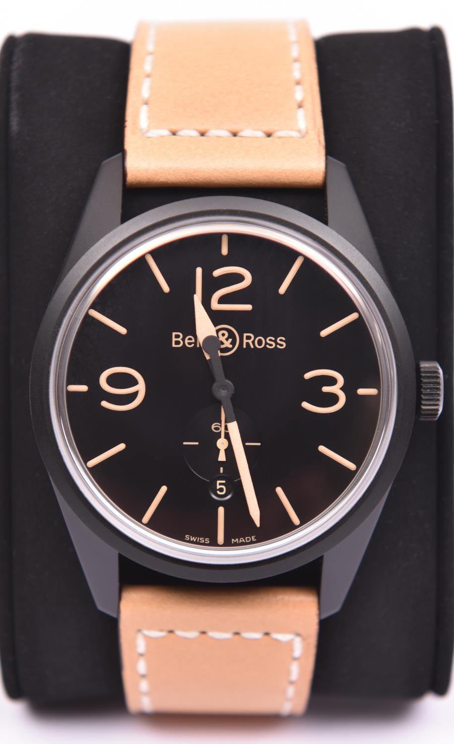 A Bell & Ross Vintage BR123 Aviation Type Automatic watch with automatic self winding mechanism.
