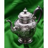 A highly decorative silver coffee pot by Edward & Sons, Glasgow. Hallmarked Glasgow 1894. With