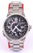 A Citizen Eco-Drive Red Arrows Pilot Watch BJ7050-54E with quartz movement. Stainless steel case and