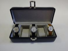 3x Parriss watches with manual wind movements. A Wehrmachtswerk. Plus 2x examples with date display.