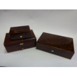 3x watch collector's storage boxes. 2x Hillwood cases in burr wood; one case with capacity for 12