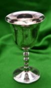 A silver goblet of simple design. Hallmarked Sheffield 1977, with Silver Jubilee mark, 'JNL'.