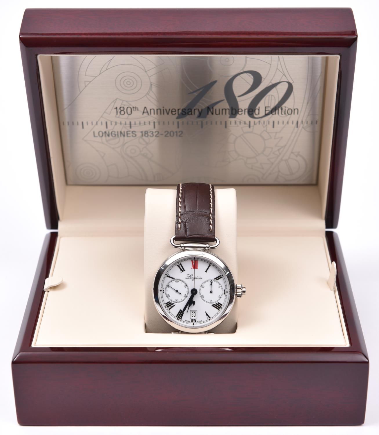 A Longines 180th Anniversary Colomn-Wheel Single Push-Piece Chronograph Automatic watch with - Image 3 of 4