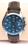 A Christopher Ward C7 Bluebird watch with quartz movement. With stainless steel case, metallic