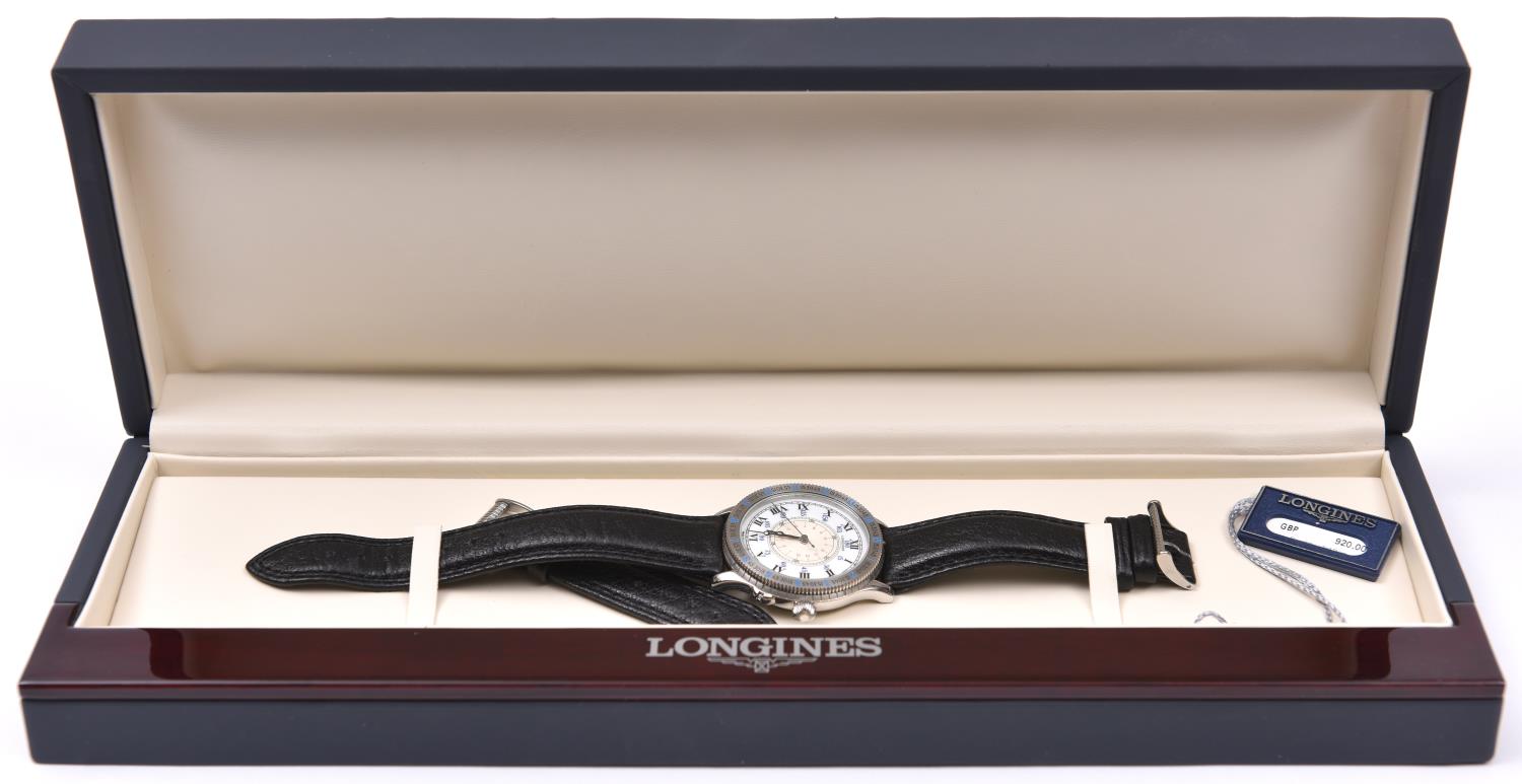 A Longines Hour Angle Calibre L614 Automatic watch with automatic self winding mechanism. - Image 3 of 4