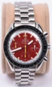 An Omega Speedmaster Automatic with automatic winding mechanism. Stainless steel case and