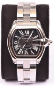 A Cartier Roadster Automatic watch with automatic self winding mechanism. Stainless steel case and