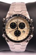 An Accurist Skymaster Chronograph watch with quartz movement. Metallic face with three additional