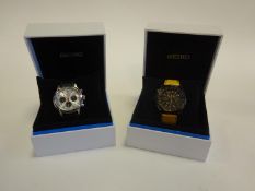 2x Seiko quartz chronograph watches. A Perpetual Calender watch and a Sports watch. Both with