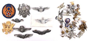 6 US Air Force qualification badges: Command Pilot with pin fitting, Senior Pilot (2), with spike