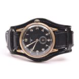 Wagner wristwatch. Serial 671348. Plated case, brushed finish, considerable wear to plating, 35mm