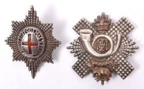 A Coldstream Guards officer’s unmarked silver and enamel Field cap badge, basically GC (the centre