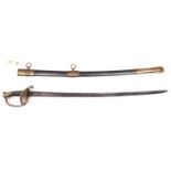 A good quality replica of an A.C.W. US naval officer’s sword, blade 30½” etched with coat of arms,