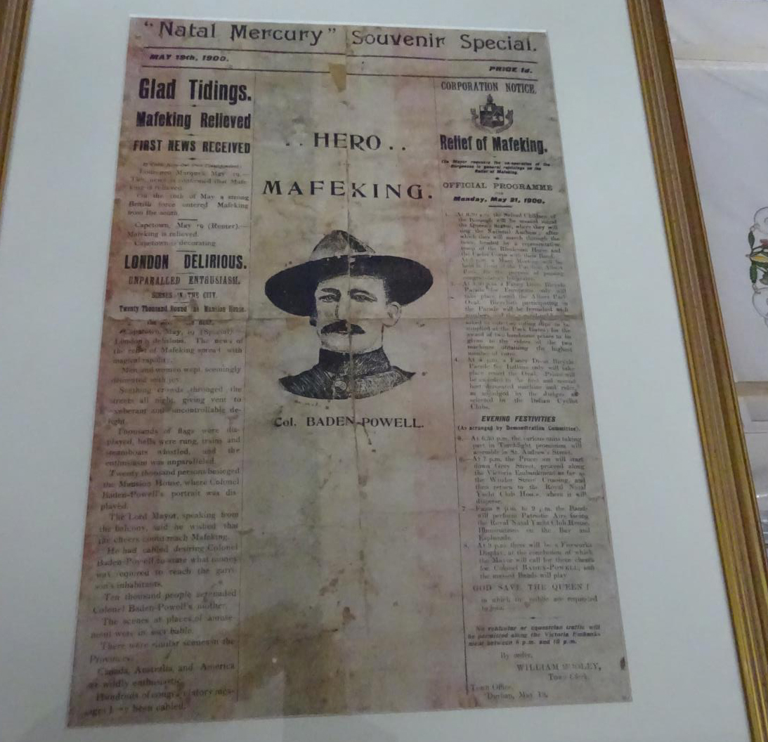 A Boer War Souvenir News-sheet celebrating the Relief of Mafeking, headed “Natal Mercury Souvenir