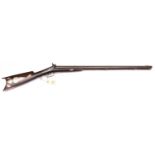 A mid 19th century double barrelled percussion rifle/shotgun made for the American market, 47"
