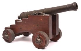 A good late 18th century bronze signal cannon, almost identical to the previous lot, barrel 16¼”