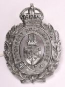 A pre 1952 Stockport Borough Police chrome plated helmet plate. GC £45-50
