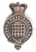 A Vic WM glengarry badge of the “Queen’s (Westr) Rifle Vols”, GC (traces of blackening) £30-40