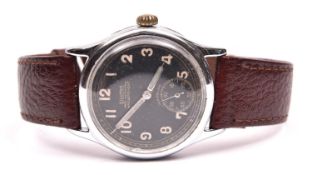 DH marked Silvana wristwatch. Serial D260723H. Plated case, refinished, 34mm without crown. Fixed