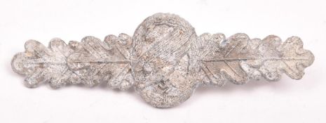 A Third Reich Luftwaffe Paratroop clasp, alloy with pin fixings, GC (slight corrosion) marked “A” on