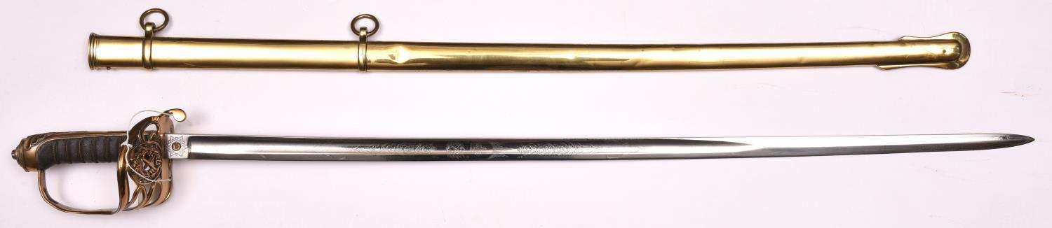 A scarce Victorian 1822 pattern generals field sword, 33" blade by Henry Wilkinson Pall Mall