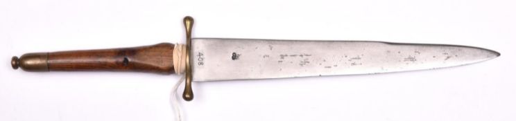 A scarce late 17th century Board of Ordnance pattern plug bayonet, broad thin wedge section blade