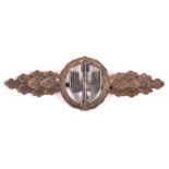 A Third Reich Long Range Day Fighters etc flying clasp, main badge bronzed, silvered central device,