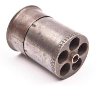 An original spare cylinder for a 5 shot 54 bore Adams or Tranter percussion revolver, engraved “