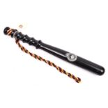 A presentation truncheon of the Royal Hong Kong Police (1967-1997) thickly black lacquered, with