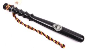 A presentation truncheon of the Royal Hong Kong Police (1967-1997) thickly black lacquered, with