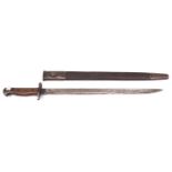A 1907 pattern SMLE bayonet, issue marks for July 1916, blade 17" marked with crown and
