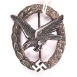 A Third Reich Luftwaffe Air Gunner’s and Flight Engineer’s badge, of nickel construction, unmarked