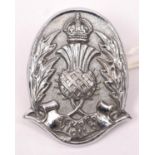 A rare pre 1952 Edinburgh City Police cap badge size chrome plated helmet plate. GC £65-70