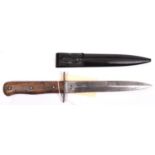 A good Third Reich Nahkampfmesser fighting knife, (Stephens “Fighting Knives” 158), 6¼” blade with