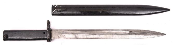 A scarce Third Reich Ersatz Mauser bayonet, all steel construction with unmarked 12¼” blade (