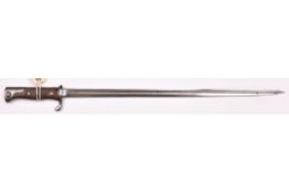 A German model 1898 bayonet, slender pipe back blade 20½”, by Alex Coppel, Solingen, two piece