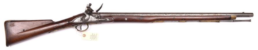 A scarce .65" Elliotts flintlock cavalry carbine, c 1790-1810, 43" overall, barrel 28", with