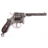 A Belgian 6 shot 9mm Fagnus double action closed frame pinfire revolver c 1870, number 602, round