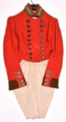 A Georgian officer’s scarlet long tailed coatee of The 5th (Northumberland) (Fusiliers) Regiment,