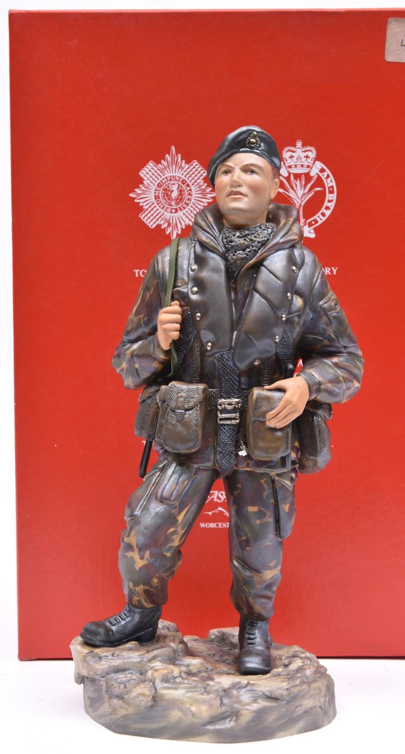 An Ashmor hand painted Fine Bone China figure representing a Falklands War soldier of the 2nd Bn The