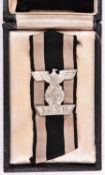 A 1939 bar to the 1914 Iron Cross 2nd Class, with 3 out of 4 bend over prongs (one missing), mounted