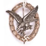 A Third Reich Luftwaffe Radio Operator/Air Gunner’s badge, by B&NL (Berg & Nolte, Ludensheid), of