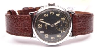 Recta wristwatch. Serial 566310. Bright plated case, possibly refinished, 33mm without crown.