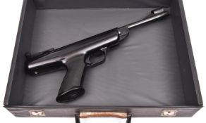 A .22” BSA Scorpion air pistol, with fully adjustable rearsight, telescopic sight grooves, black
