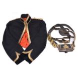A good Victorian officer’s Army Medical Staff shoulder belt and pouch, gold braided black Russian