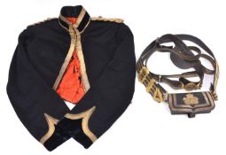A good Victorian officer’s Army Medical Staff shoulder belt and pouch, gold braided black Russian