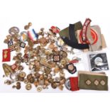 A small quantity of British military insignia, mostly post WWII, including pairs of officers’ slip